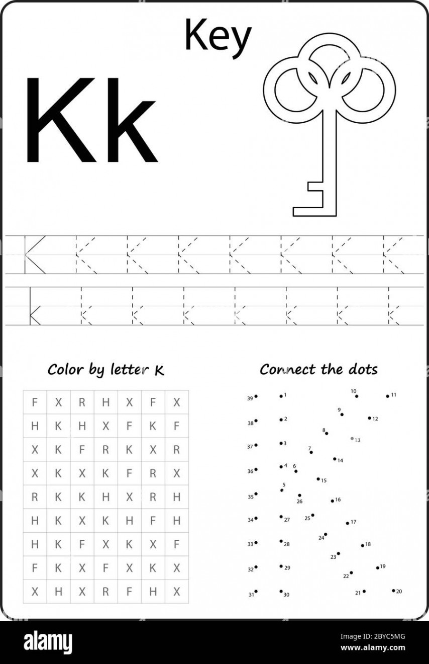 letter K. Alphabet letter. Worksheet. Task for kids