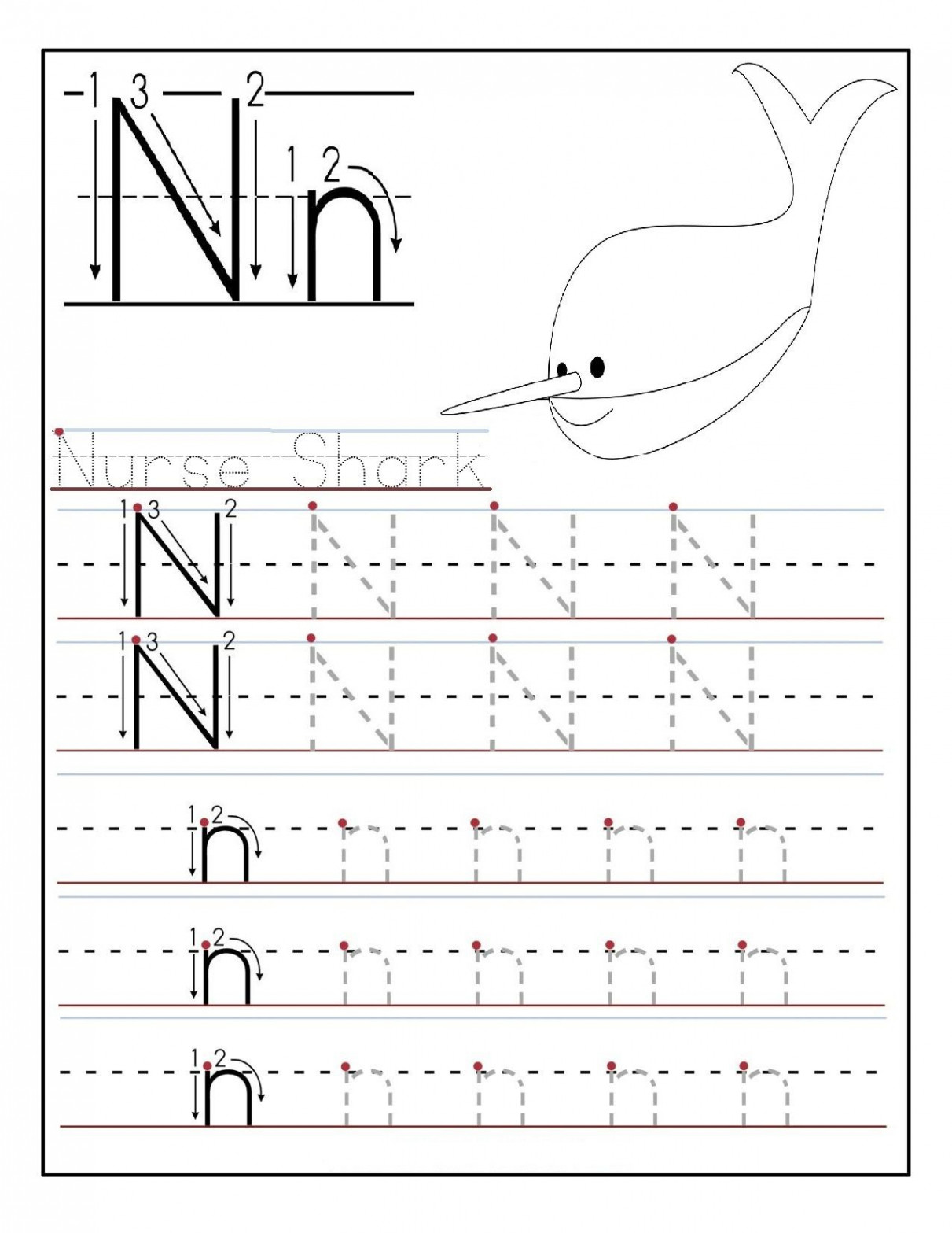 Letter N Worksheets for Preschool and Kindergarten - Preschool and