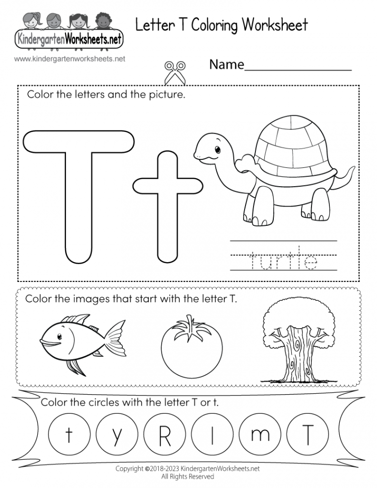 Letter T Coloring Worksheet - Free Printable, Digital, & PDF