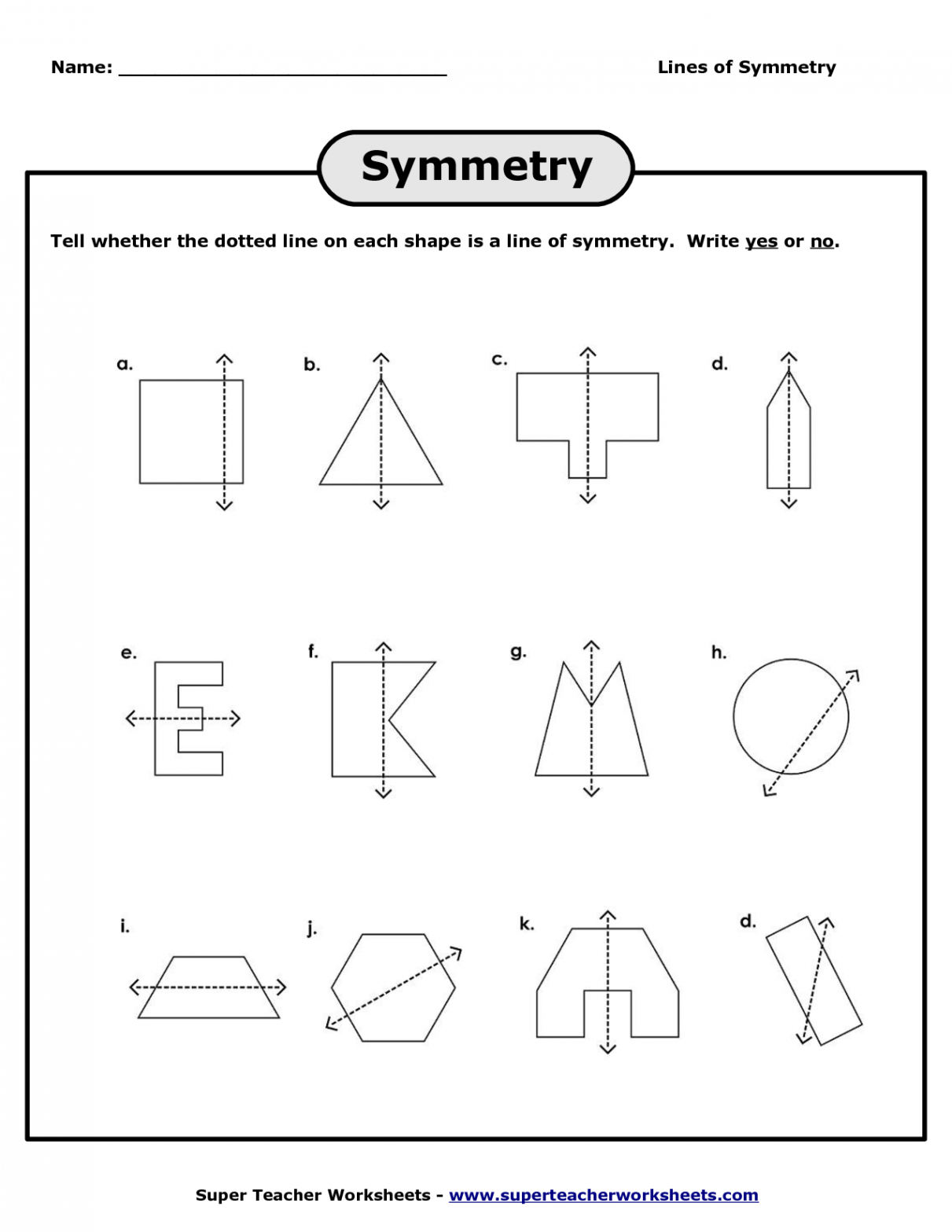 Line Symmetry Worksheets  Symmetry worksheets, Super teacher