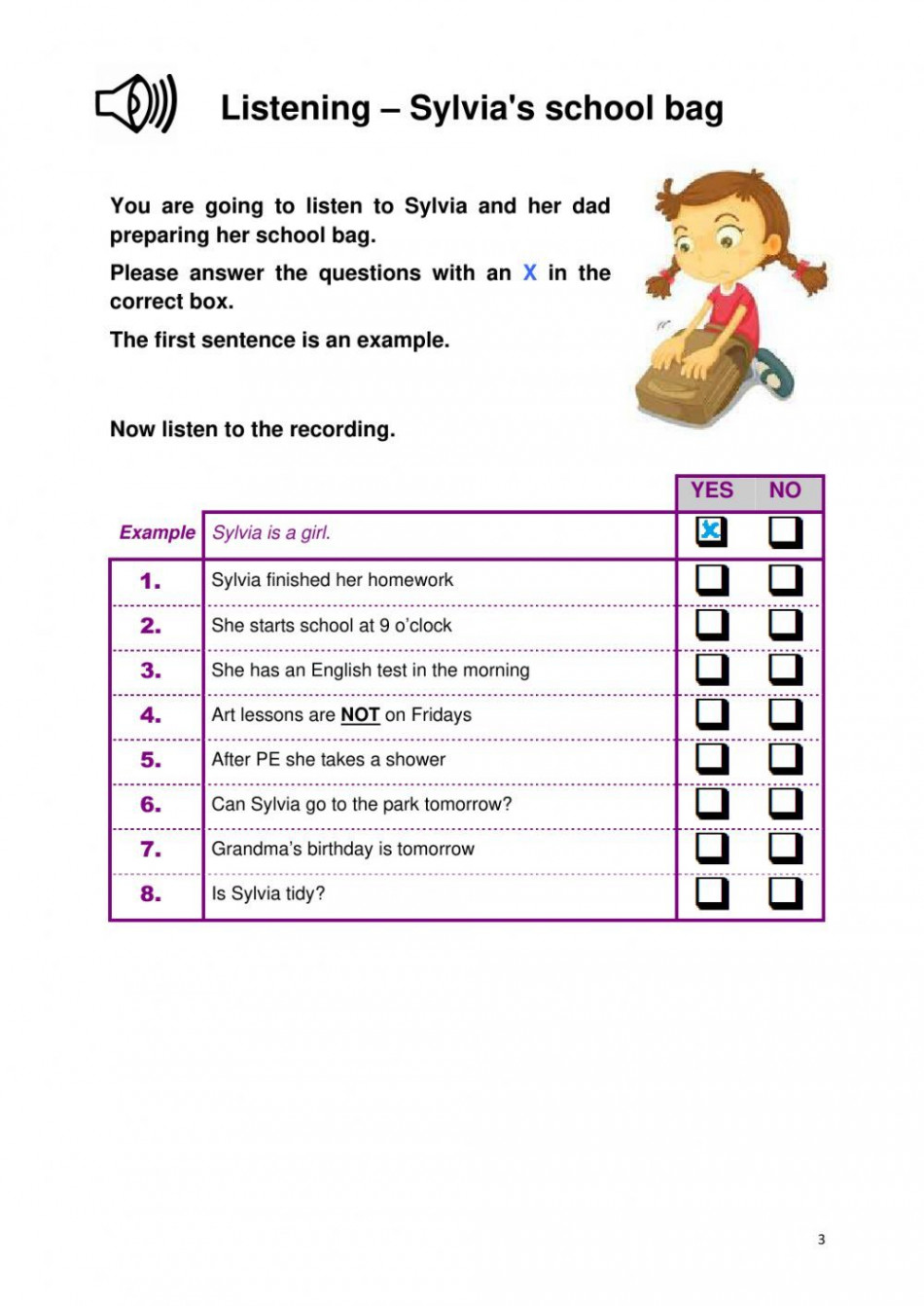 Listening Comprehension online worksheet for Grade