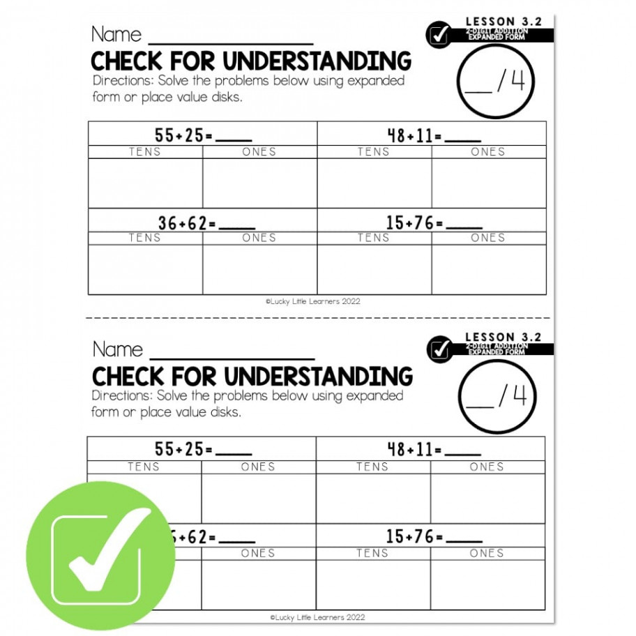 Lucky to Learn Math - -Digit Addition with Expanded Form - Lesson