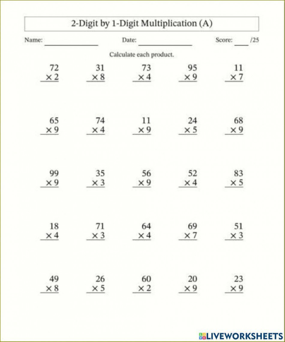 Math online exercise for grade-  Live Worksheets