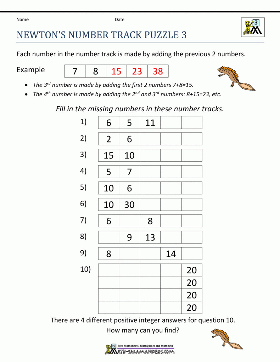 Math Puzzle Worksheets rd Grade