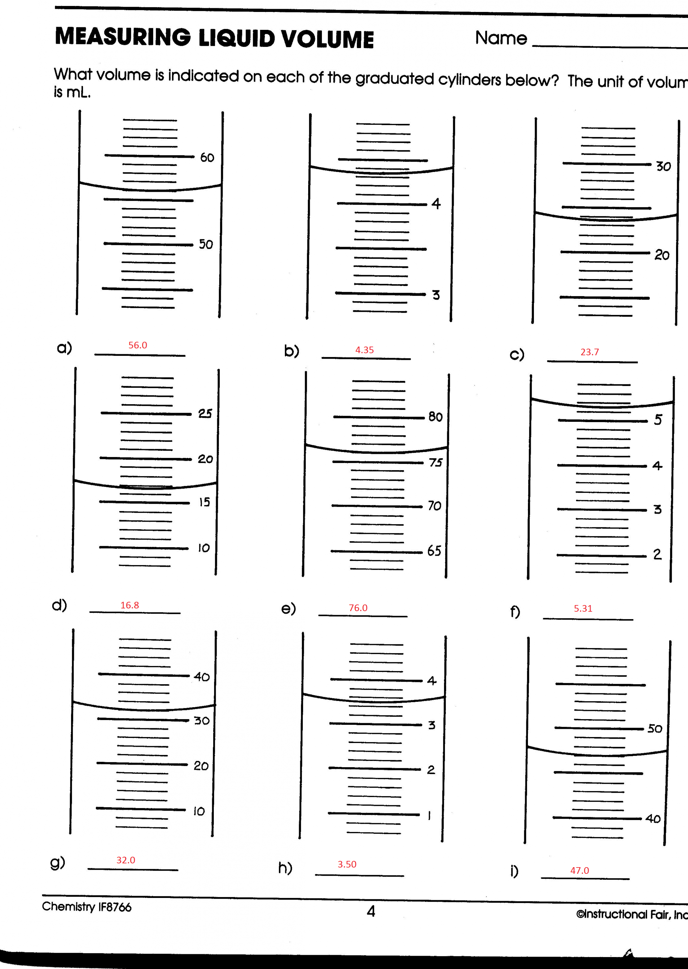 Measuring Liquid Volume Worksheets Answers  Volume worksheets