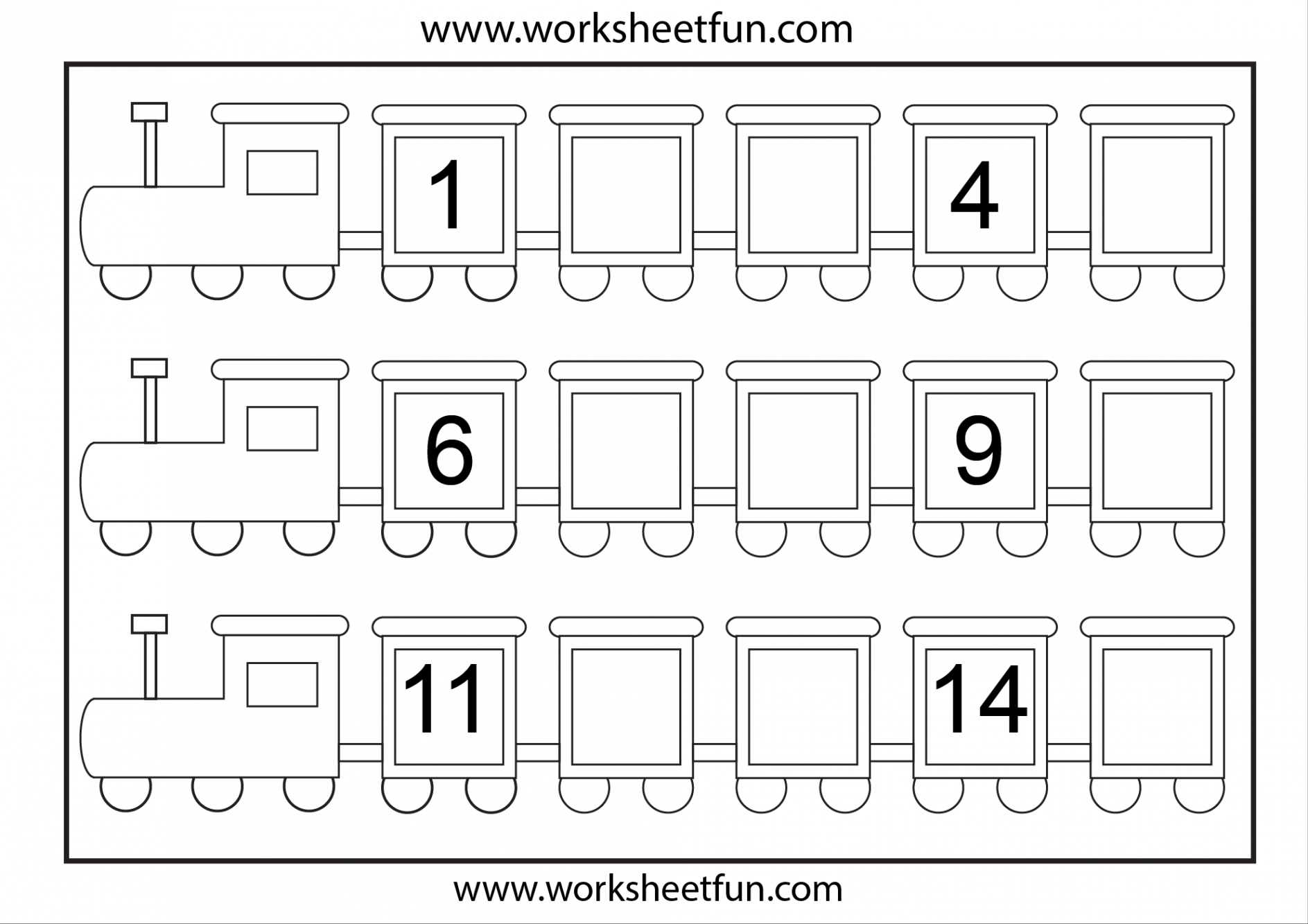 Missing Numbers (-5) â€“  Worksheets / FREE Printable