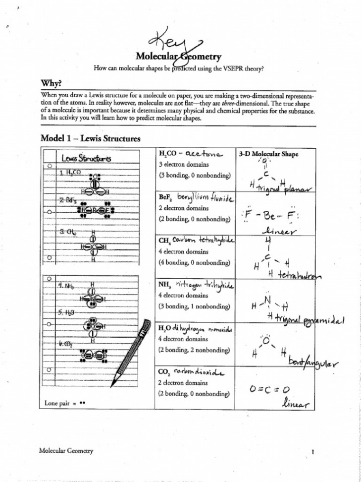 Molecular Geometry Key  PDF