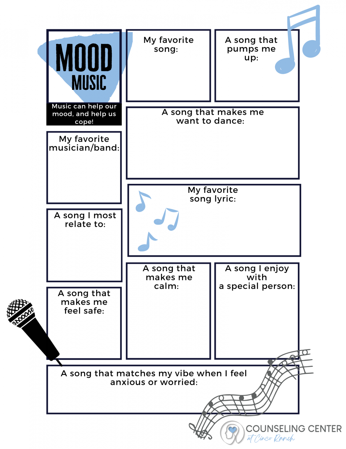 Mood Music Worksheet- PDF Download ($