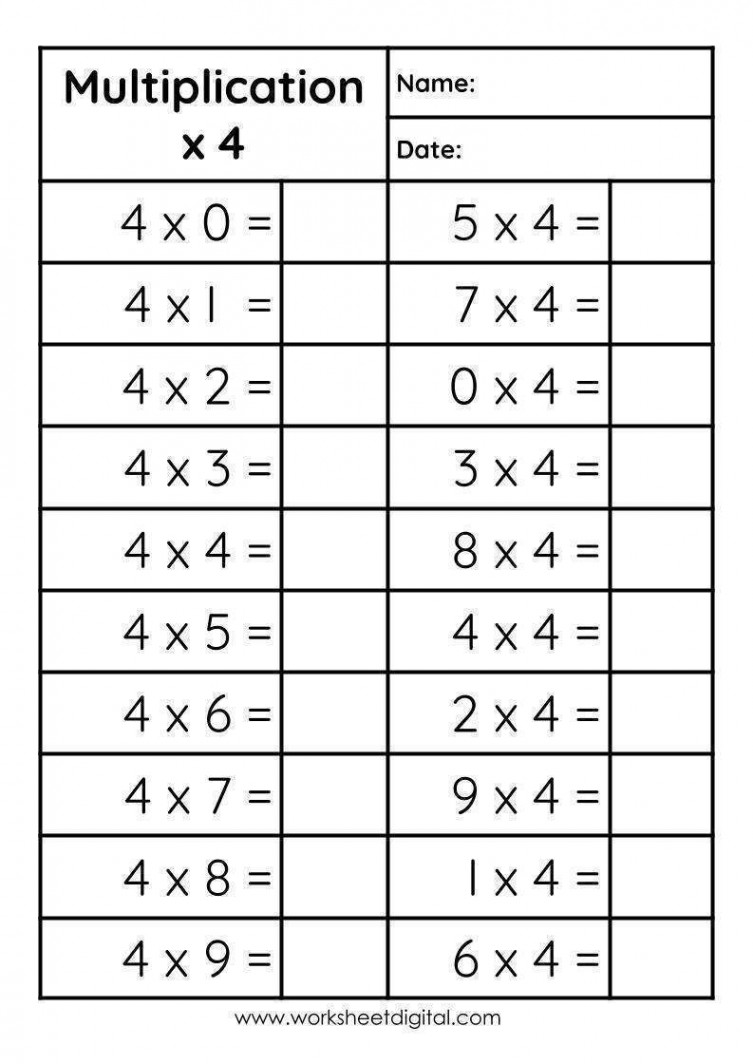 Multiplication  - Worksheet Digital