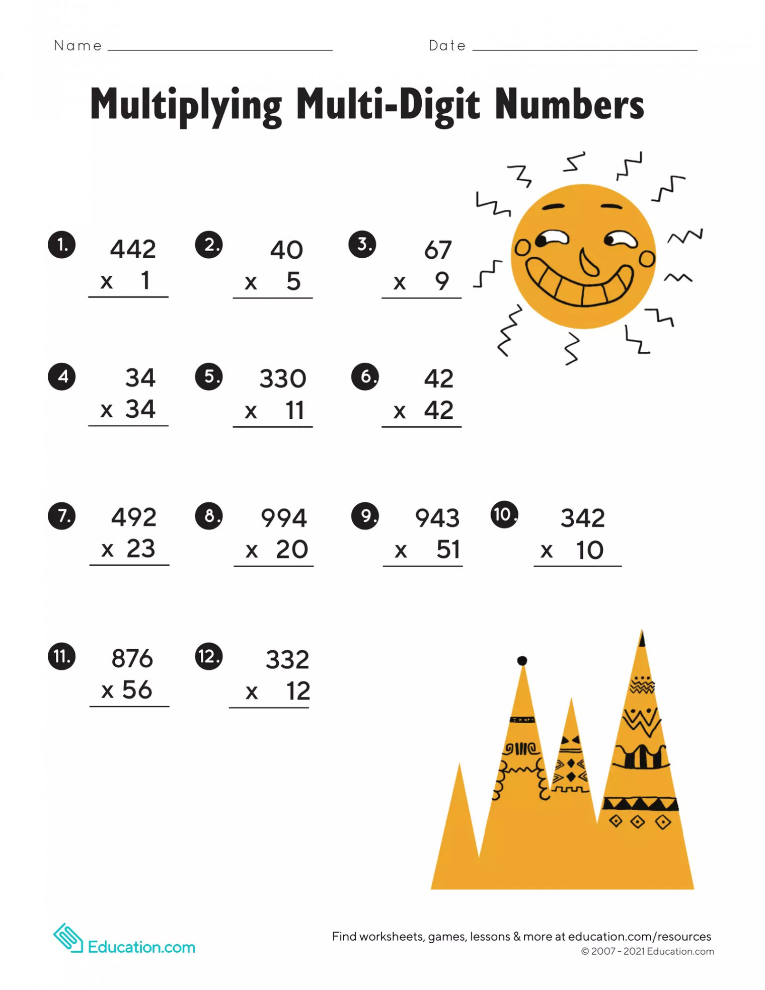 Multiplying multi digit numbers Interactive Worksheet – Edform