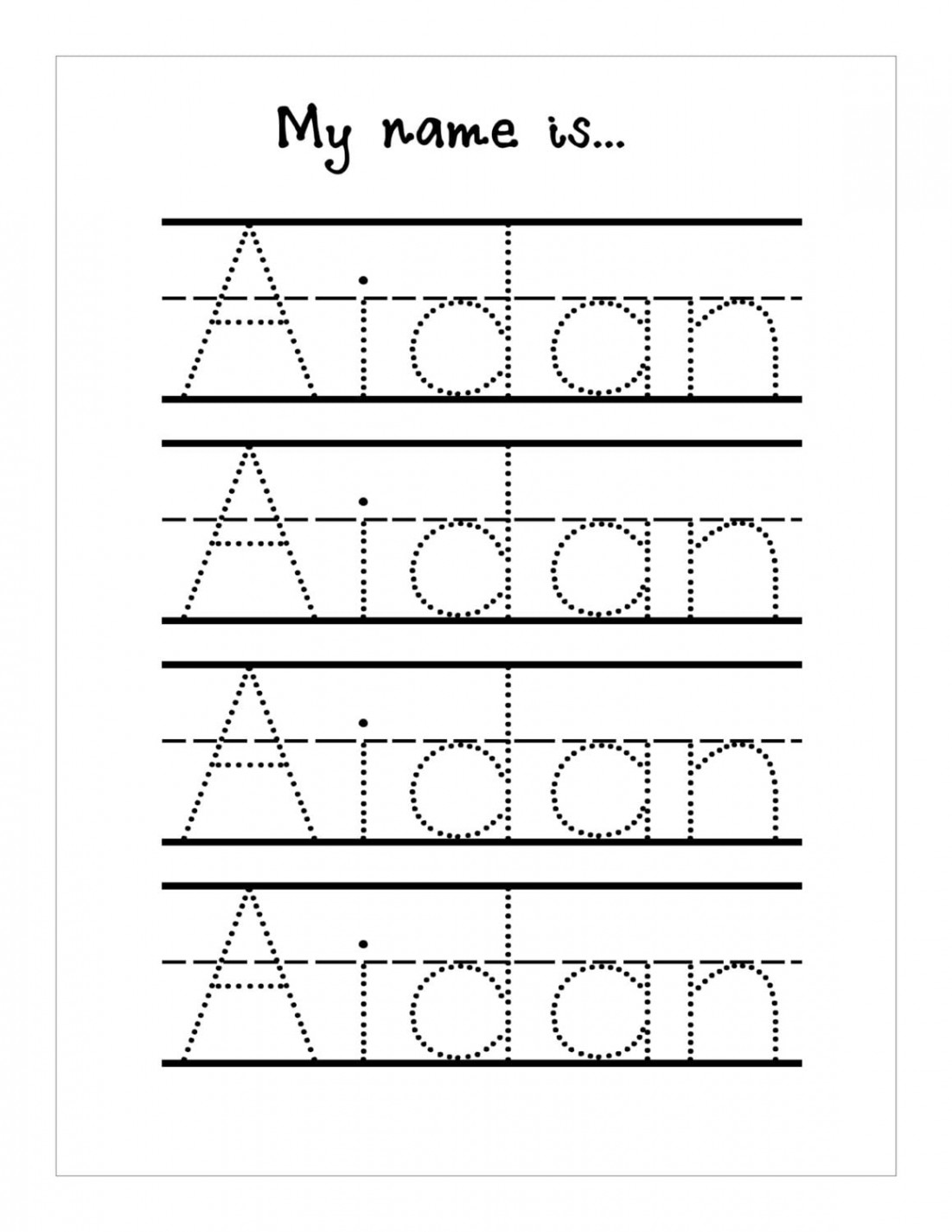 Name Trace Worksheet DIGITAL FILE Printable for Pre - Etsy