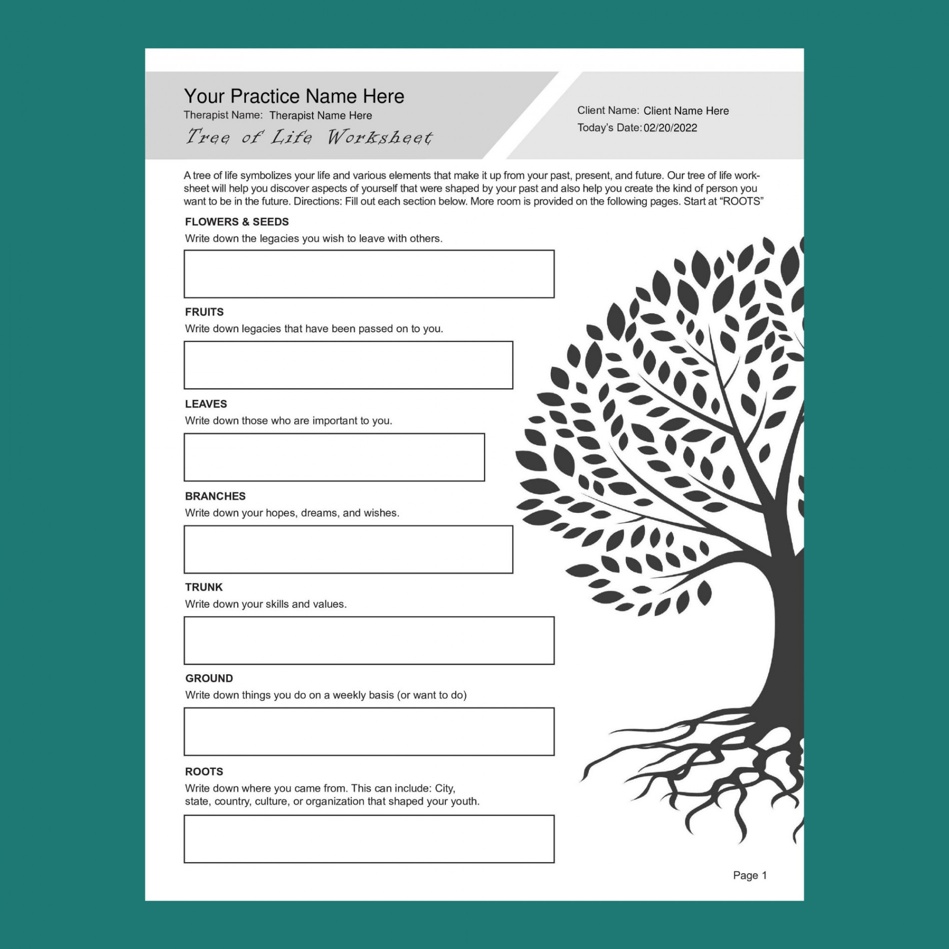 Narrative Therapy Worksheets Bundle Editable / Fillable