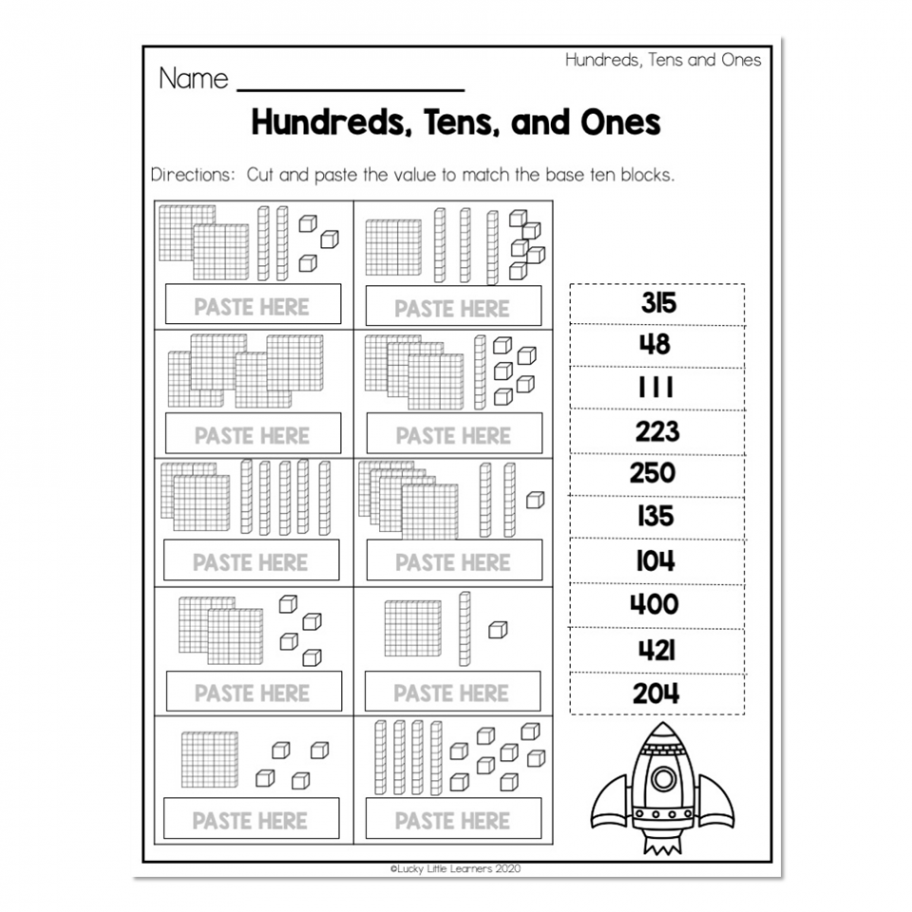 nd Grade Math Worksheets - Place Value - Hundreds, Tens, Ones - Hundreds,  Tens, Ones