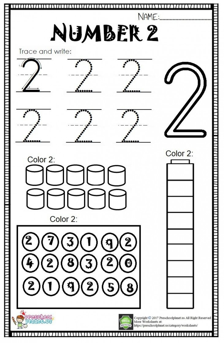 Number  Worksheet For Kids  Numbers preschool, Preschool number