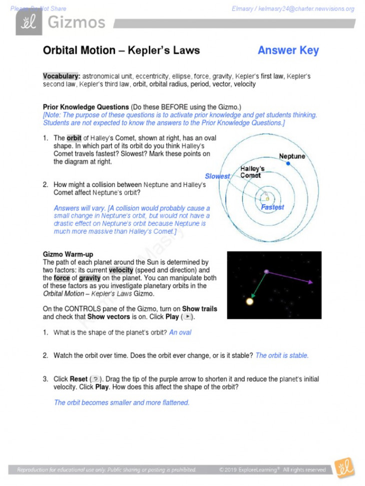 Orbital Motion - Kepler