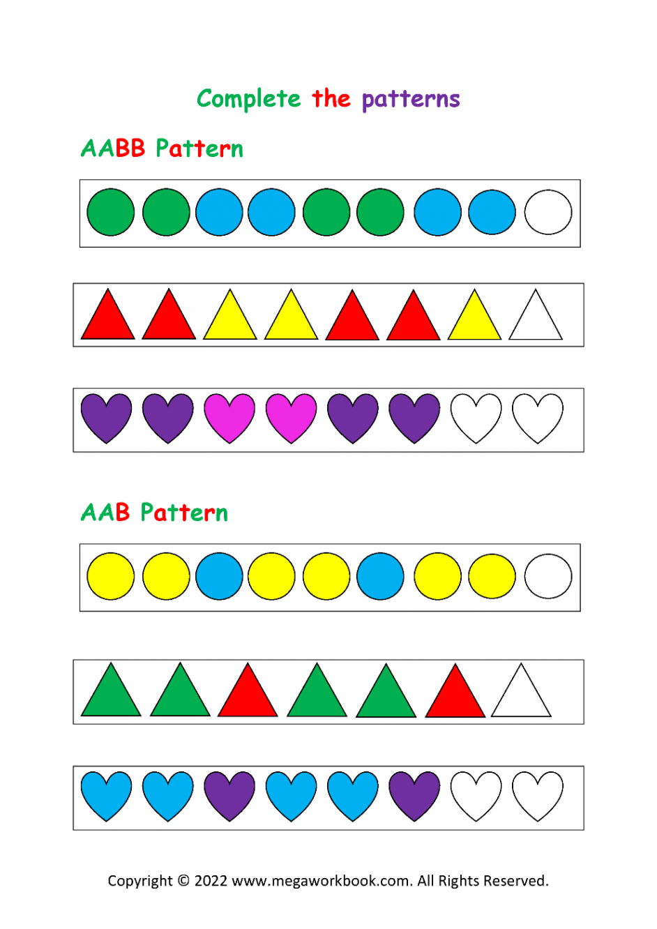 Patterns For Preschool - Patterns For Kindergarten - Pattern