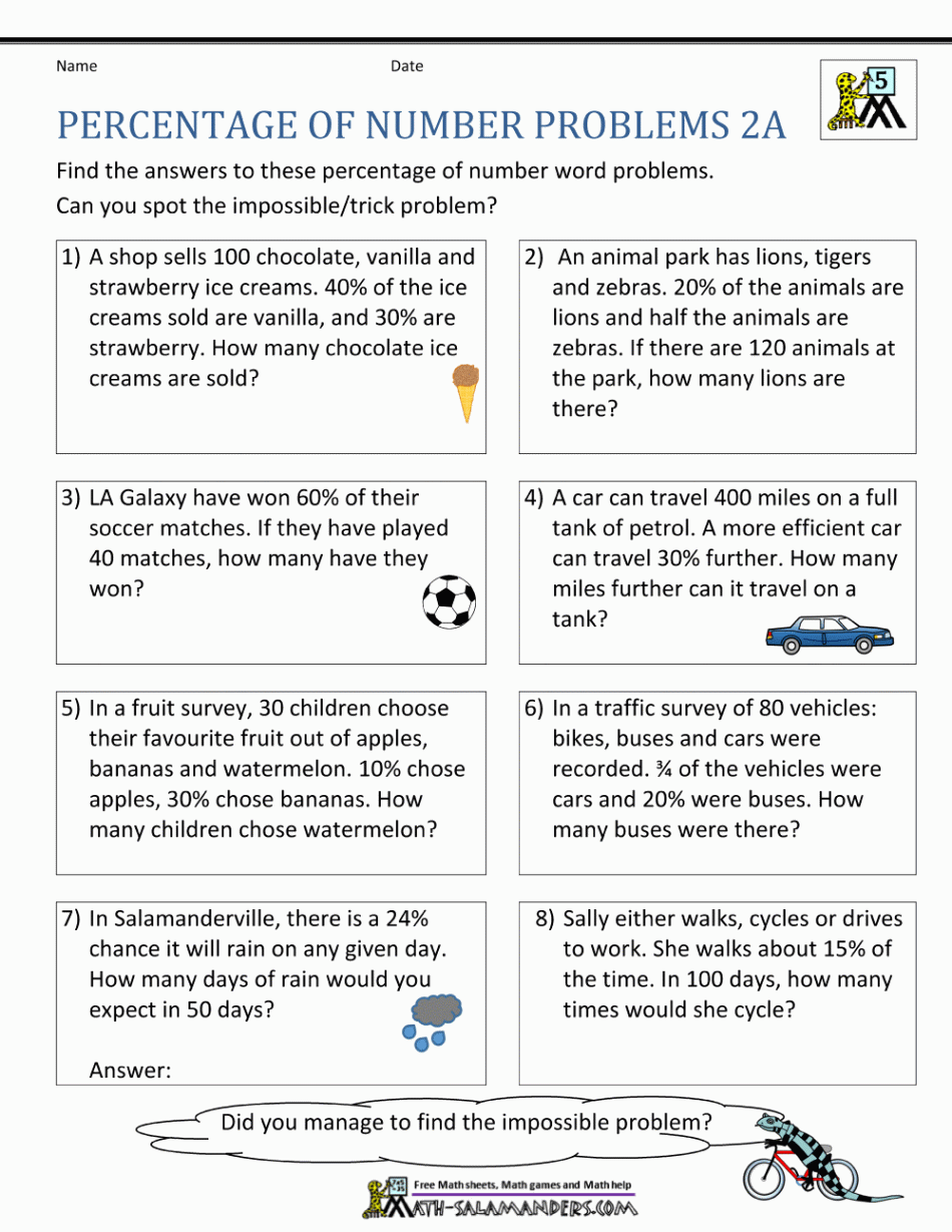 Percentage Word Problems