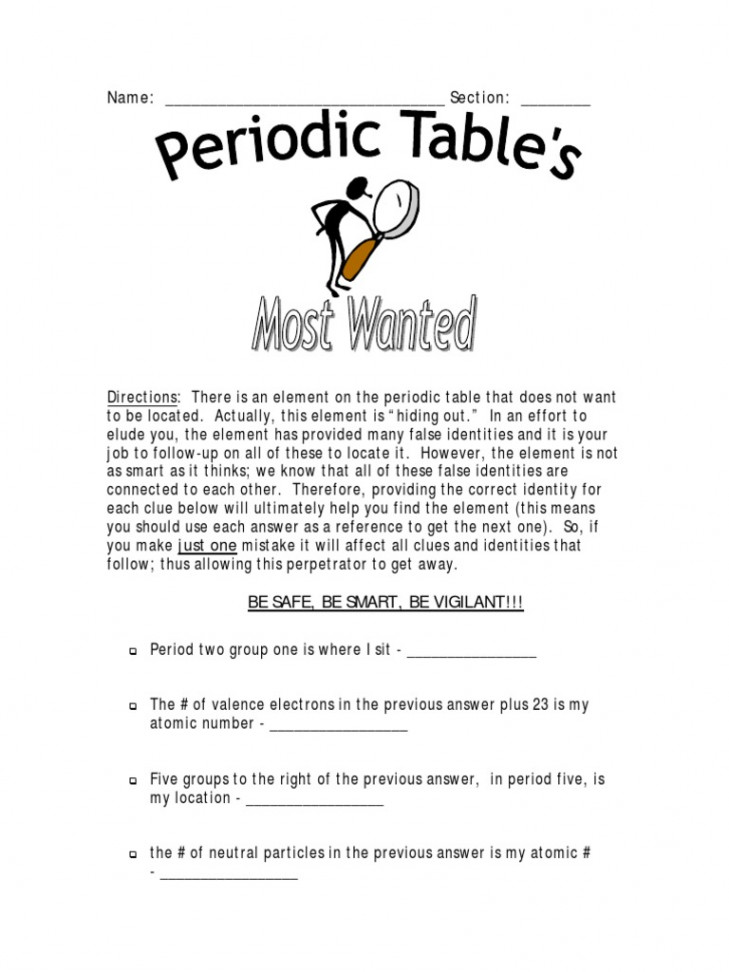 Periodic Tables Most Wanted - Student Ws  PDF  Proton  Ion