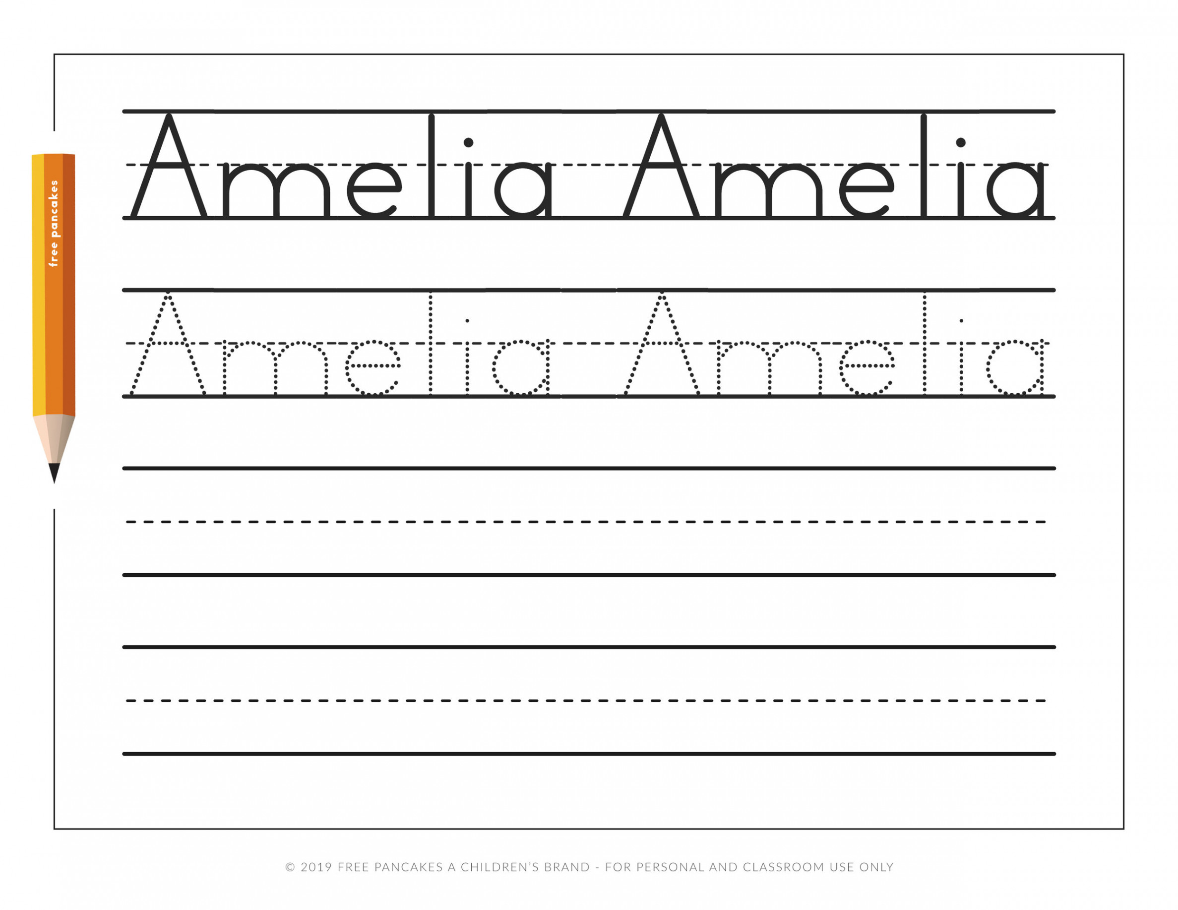 Personalized Name Tracing Worksheets (not an editable template) — Free  Pancakes A Children