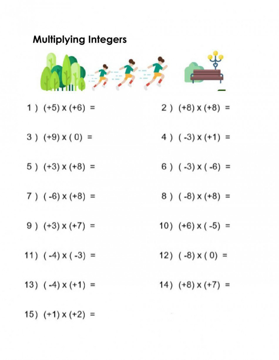 Practice: Multiplying Integers worksheet  Live Worksheets