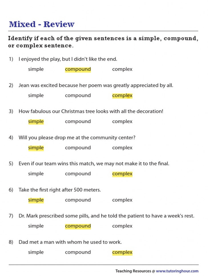 Practice #  Simple-Compound-Complex-Sentences  PDF