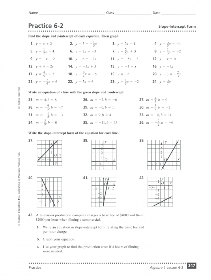 Practice   Slope Intercept Form Answer Key - Fill Online, Printable