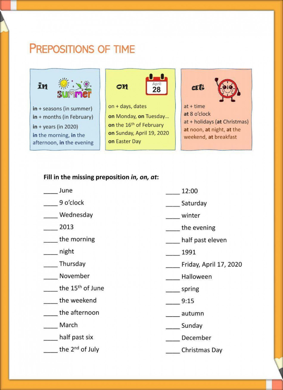 Prepositions in, on, at interactive worksheet  Live Worksheets