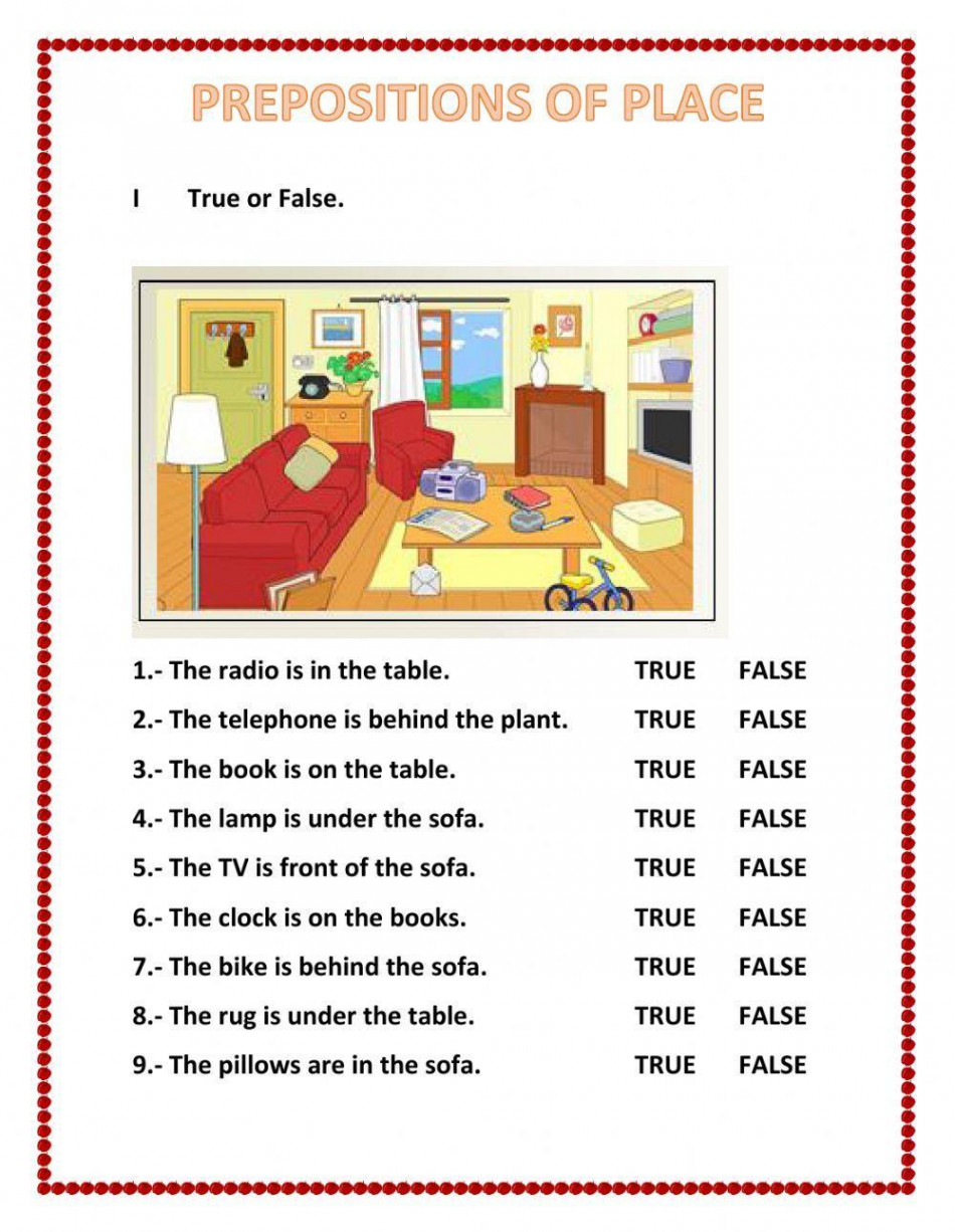 Prepositions of place activity  Live Worksheets