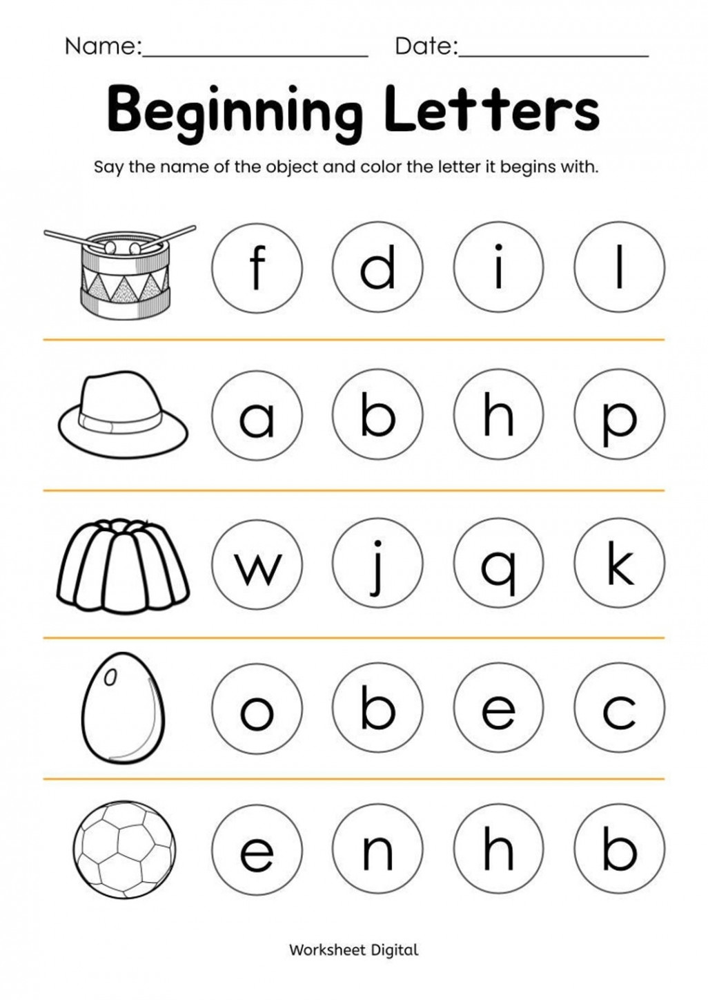 Printable Beginning Letters Worksheets for Kindergarten - Etsy Sweden