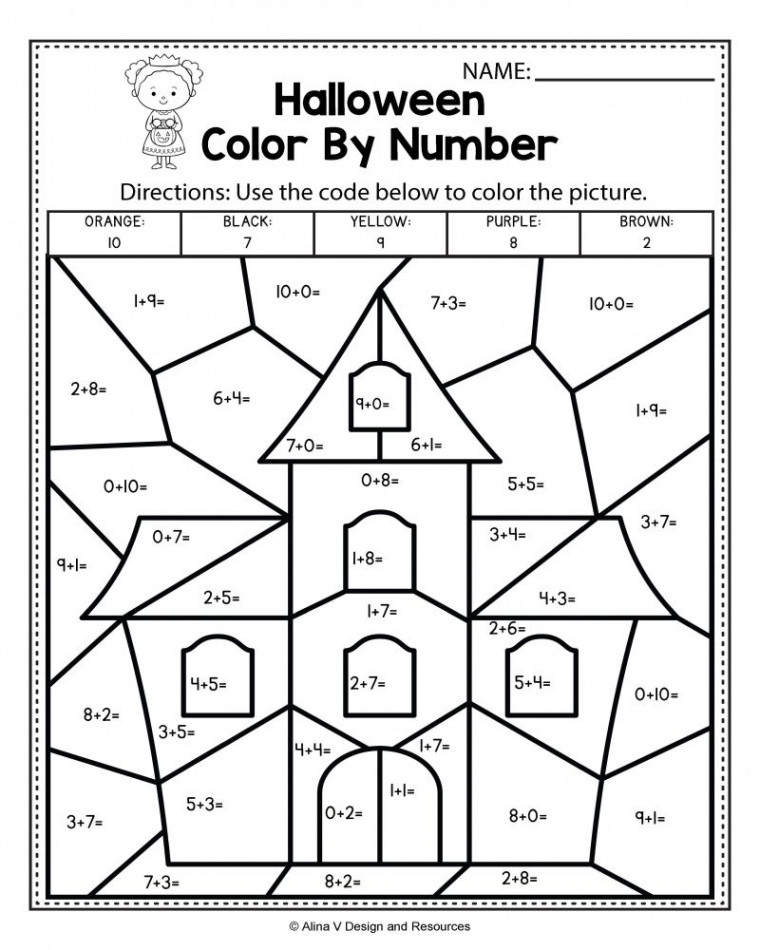 Printable Halloween Math Worksheets For st Grade  Halloween math