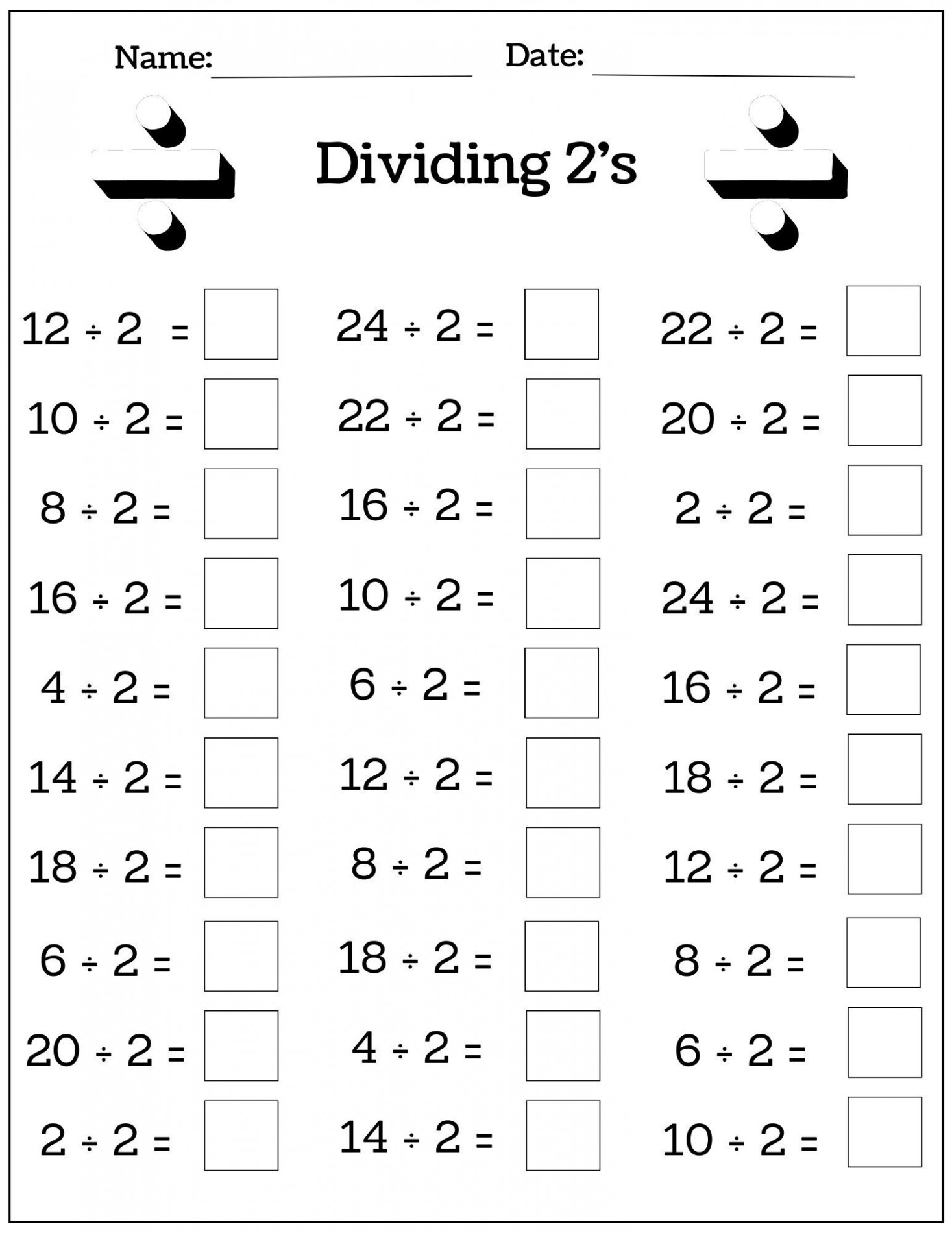 Printable Multiplication and Division Worksheets -2 - Etsy