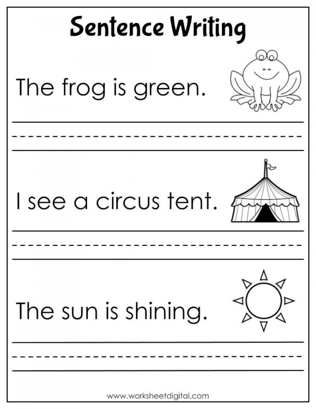 Printable Sentence Writing Worksheets Simple - Etsy Hong Kong