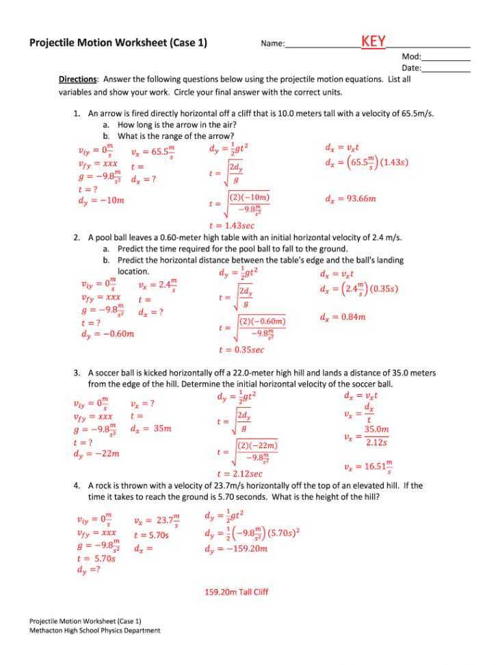 Projectile motion worksheet: Fill out & sign online  DocHub