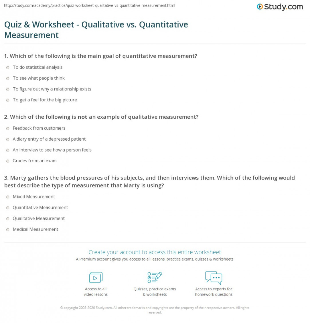 Quiz & Worksheet - Qualitative vs