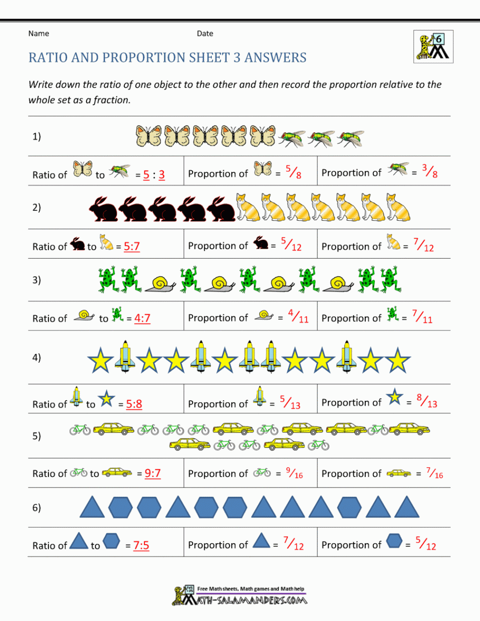 Ratio and Proportion Worksheet