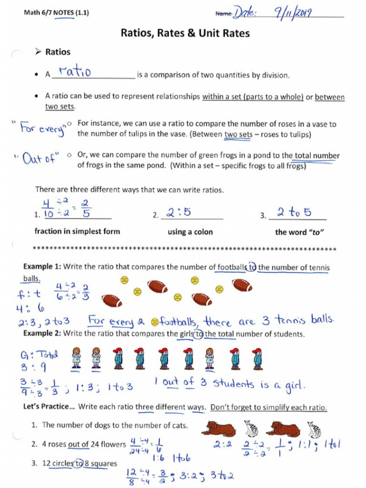 Ratios Rates and Unit Rates Answer Key  PDF