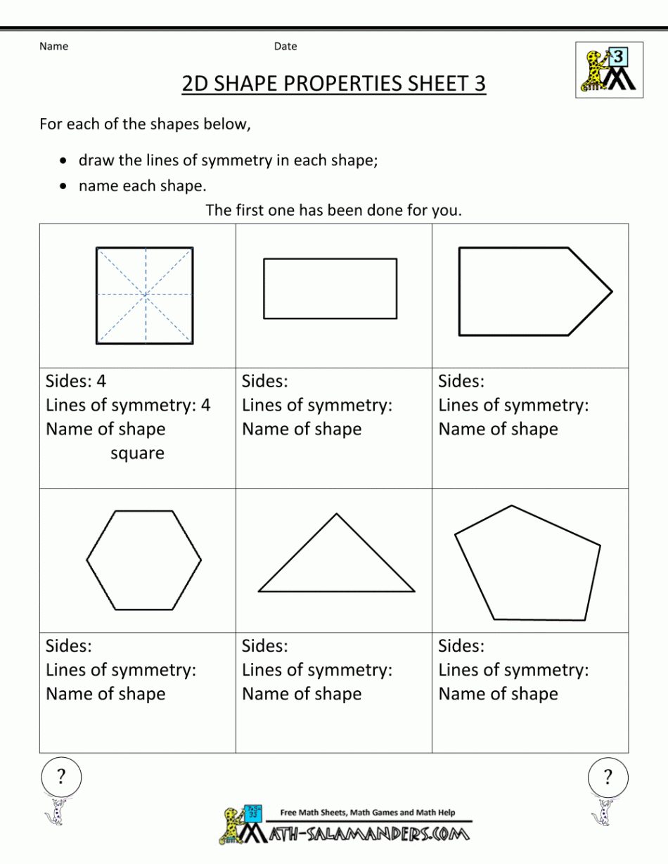 rd Grade Geometry Worksheets