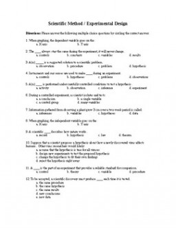 Scientific Method Worksheet and Answers (Word)