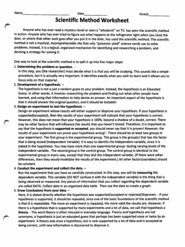 Scientific Method Worksheet PDF  PDF