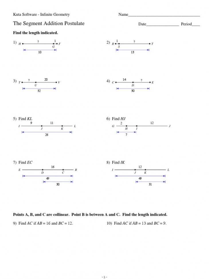 -Segment Addition Postulate  PDF  Geometry  Space