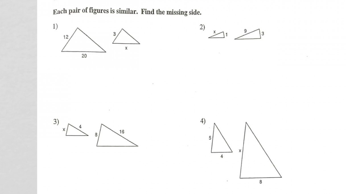 Similar Triangles - Finding a Missing Side