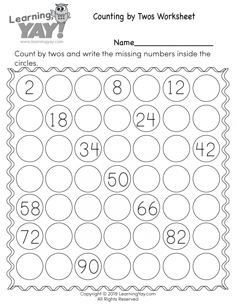 Skip Counting by s Worksheet for st Grade (Free Printable)