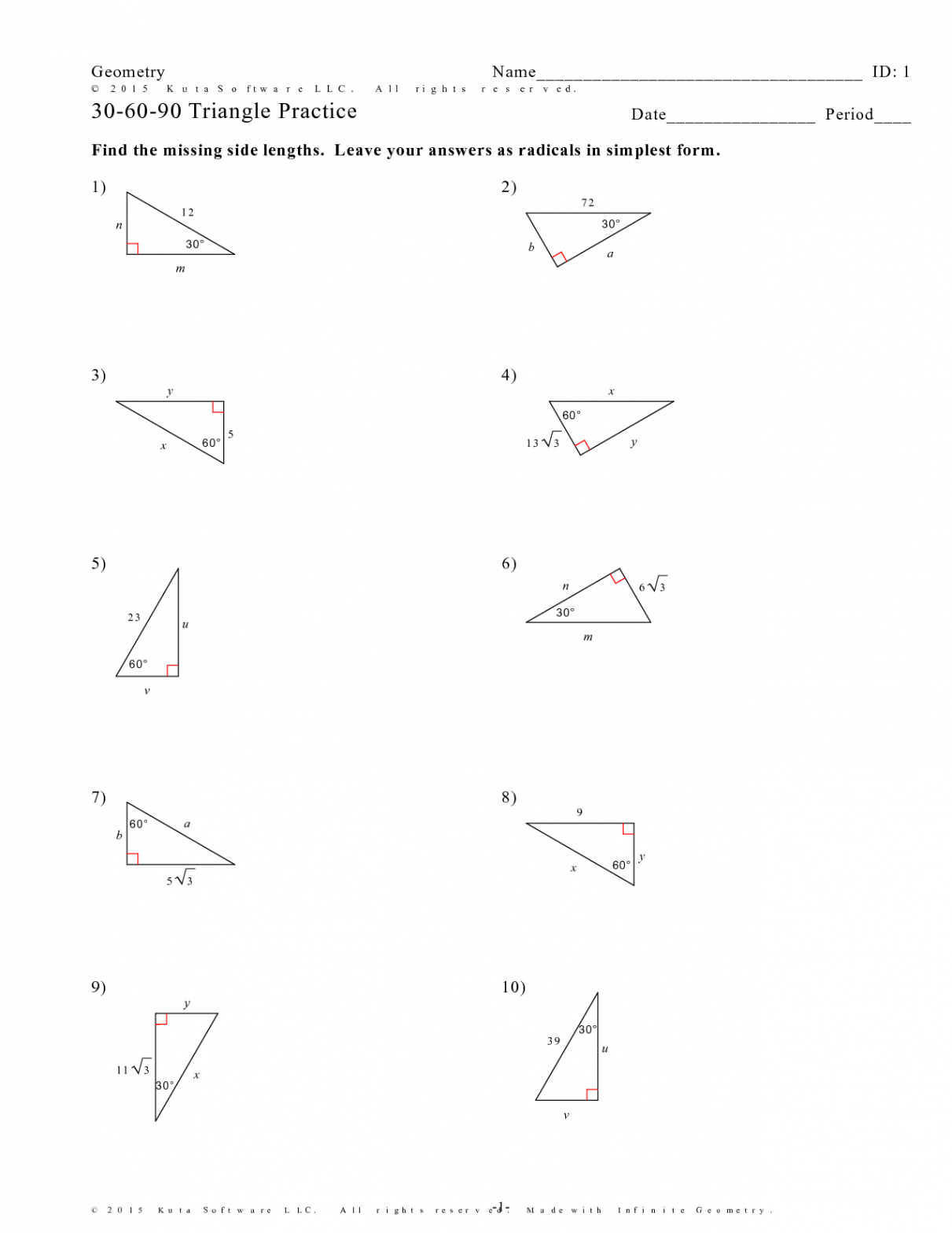 SOLUTION:    triangle practice wmynu - Studypool