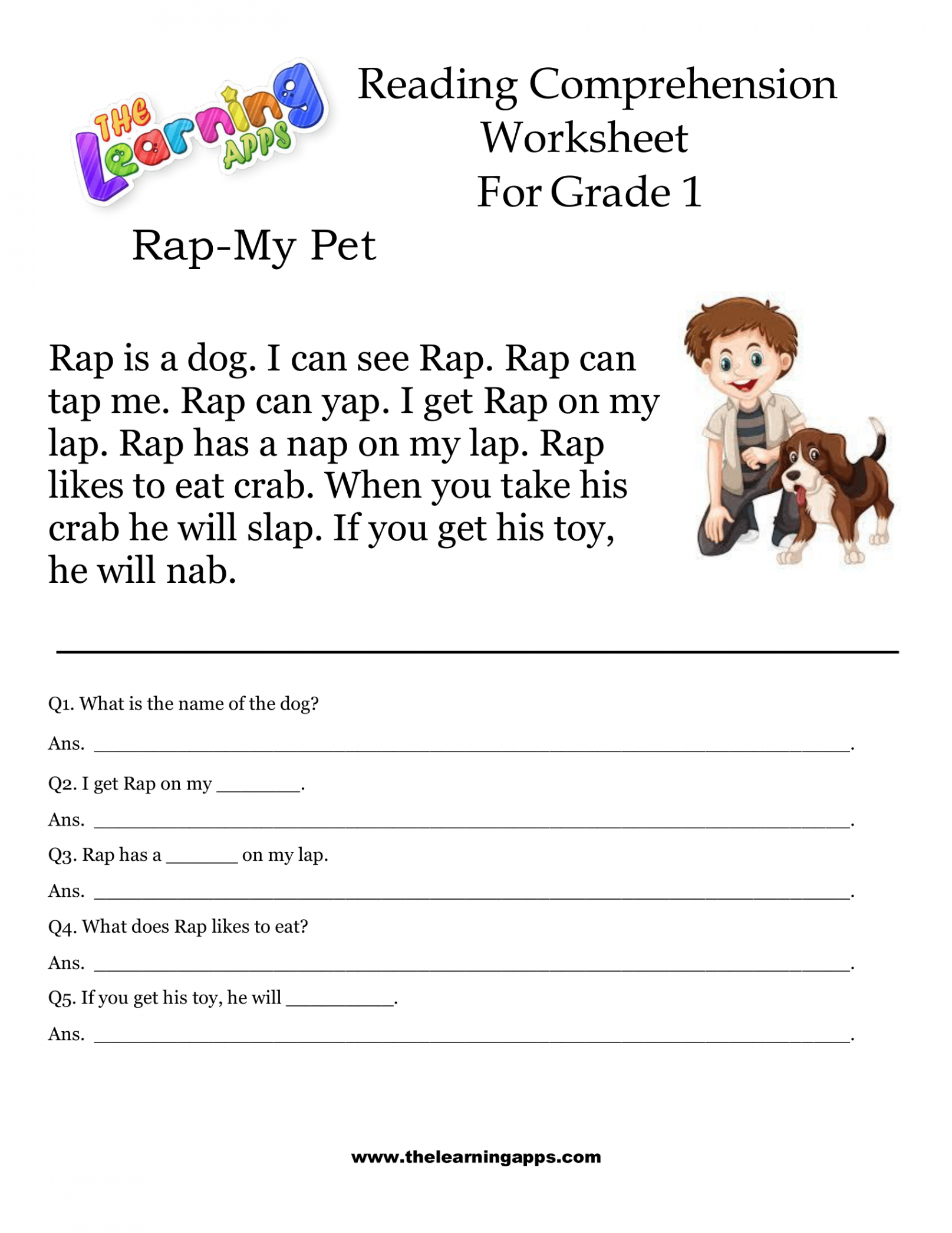 st Grade Reading Comprehension Worksheets  Reading comprehension