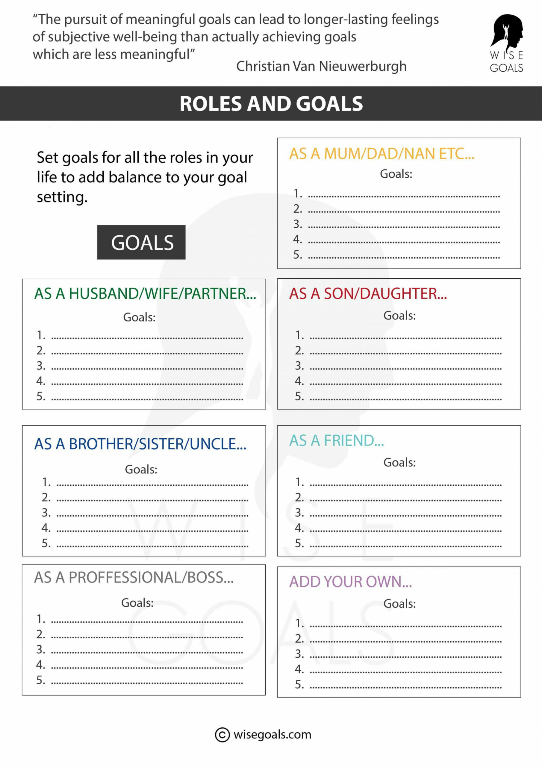 Stylish Goal Setting Worksheets To Print (PDF, FREE)