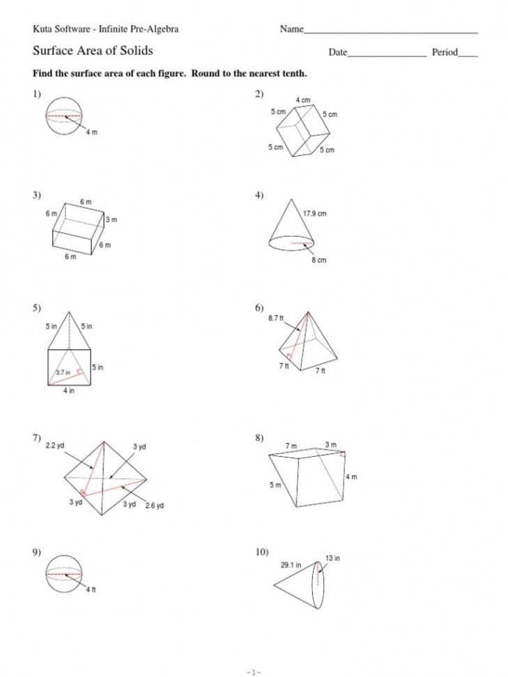 Surface Area of Solids PDF  PDF  Area  Geometric Measurement