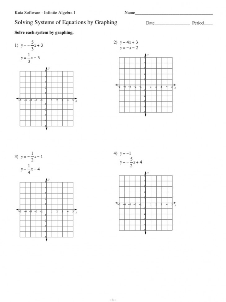 Systems of Equations Graphing  PDF