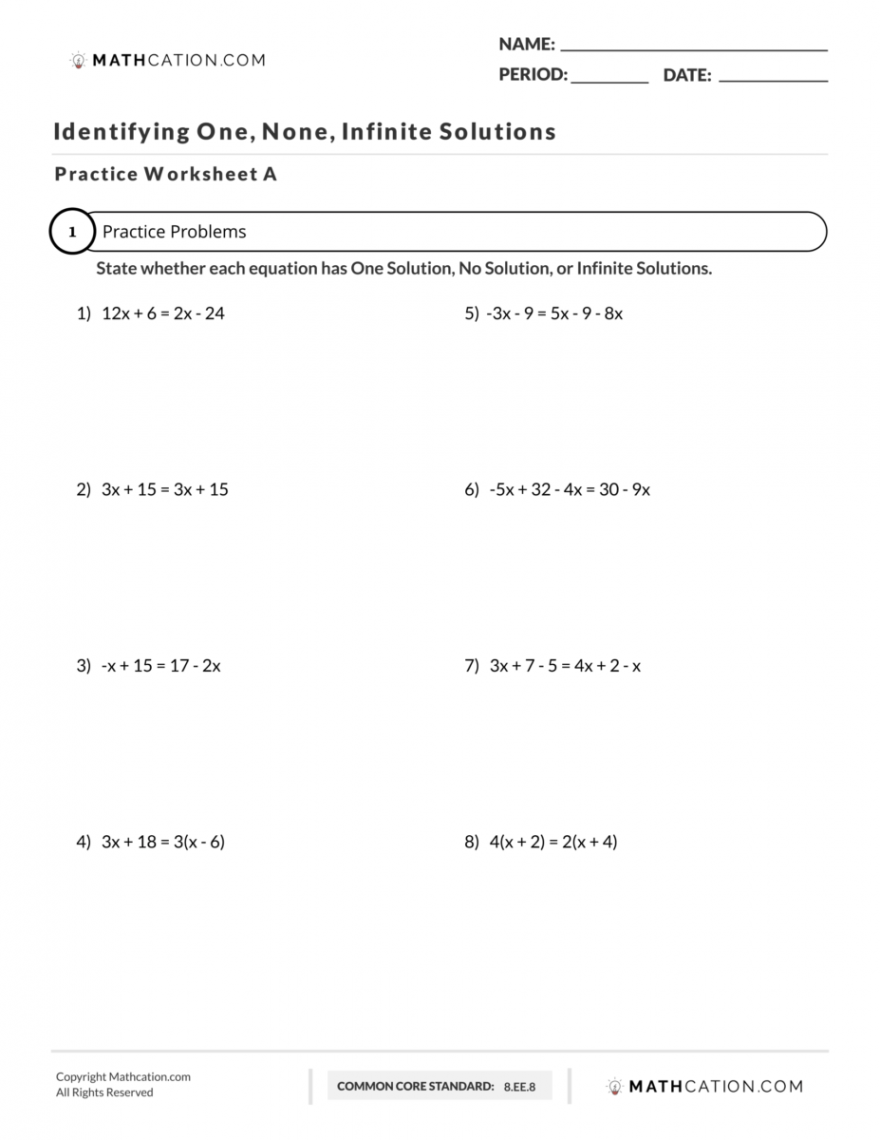 Systems Of Linear Equations Worksheet, Examples, And Word Problems