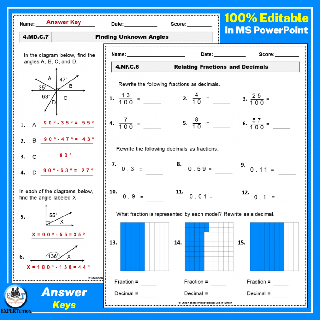 th Grade Common Core Math Worksheets  Common Core Math Assessments