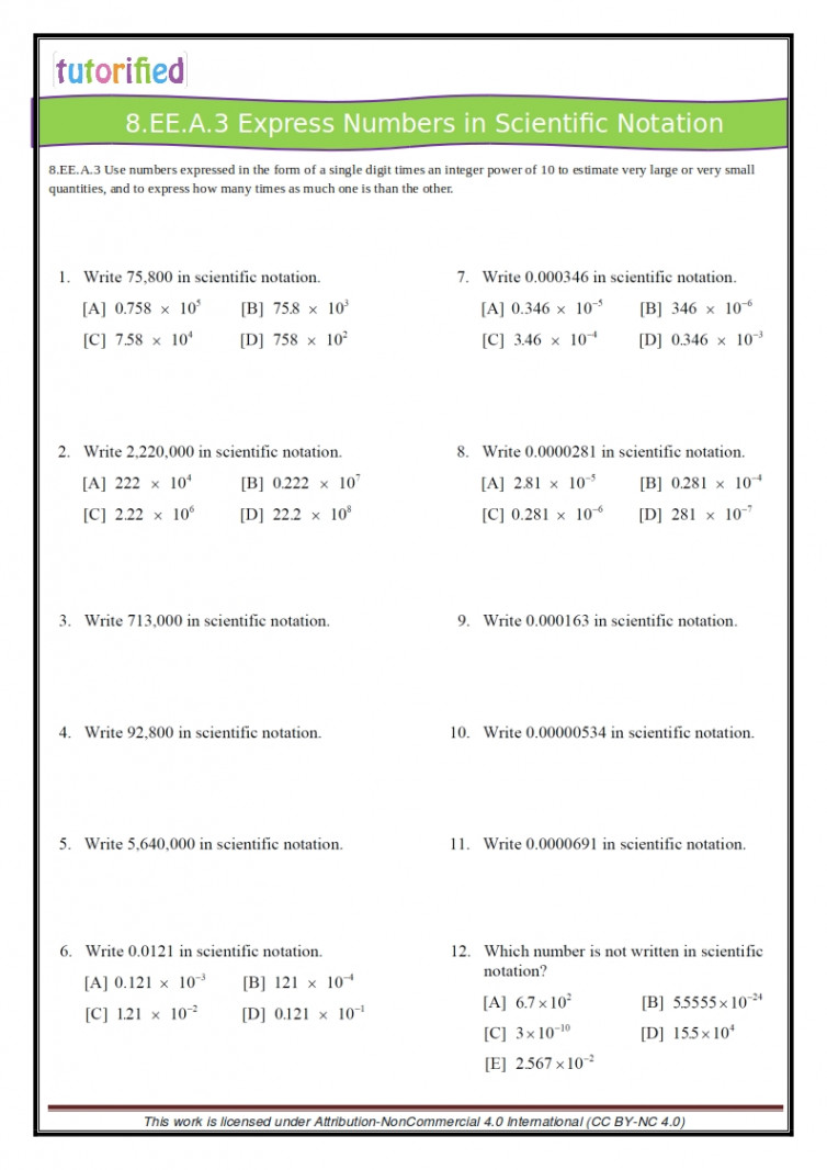 th Grade Common Core Math Worksheets